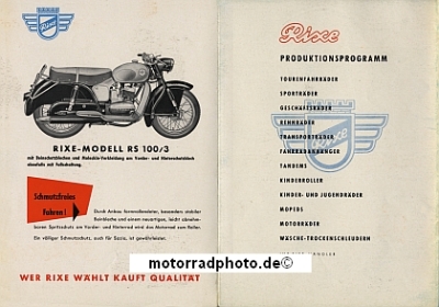 Preview: Rixe Motorrad Prospekt 6 Seiten 1962  rix-p62