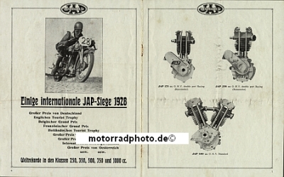 Preview: JAP Motoren Katalog 12 Seiten 1928 jap-p28