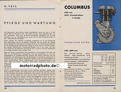 Preview: Columbus Motoren Prospekt/ BDL  32 Seiten 1935  col-p35