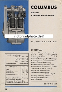 Preview: Columbus Motoren Prospekt/ BDL  32 Seiten 1935  col-p35