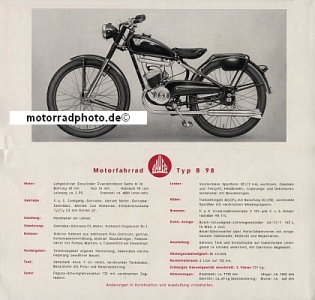 Preview: Bauer Motorrad Prospekt 4 Seiten 1950 bau-p50-2