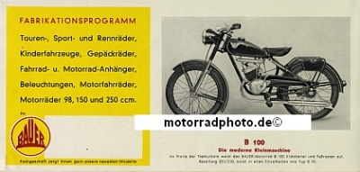 Preview: Bauer Motorrad Prospekt 4 Seiten 1950 bau-p50-2