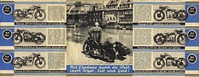 Preview: Zündapp Motorrad Prospekt 6 Seiten 1938 z-op38-3