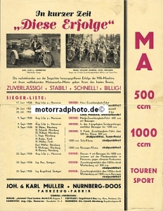 Preview: Mars M.A. Motorrad Prospektblatt 1929 2 Seiten mar-p29