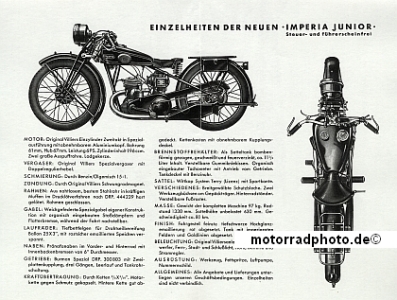Preview: Imperia Motorrad Prospekt 4 Seiten 1932  imp-p32