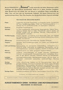 Preview: Rabeneick Motorrad Prospektblatt 2 Seiten 1962  rab-p62