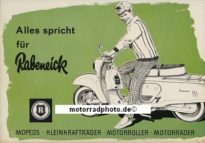 Rabeneick Klein-Motorrad Prospekt 6 Seiten 1964  rab-p64