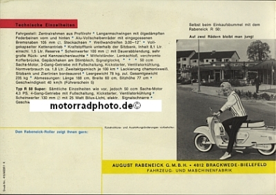 Preview: Rabeneick Roller Prospekt 4 Seiten 1966  rab-p66