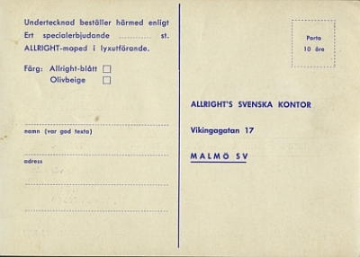 Preview: Allright Moped Prospekt 4 Seiten 1956   cito-p56