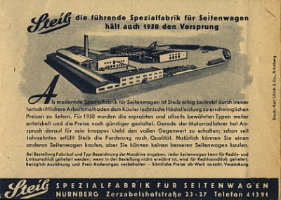 Preview: Steib Seitenwagen Prospekt 6 Seiten 1950  stei-p50-1