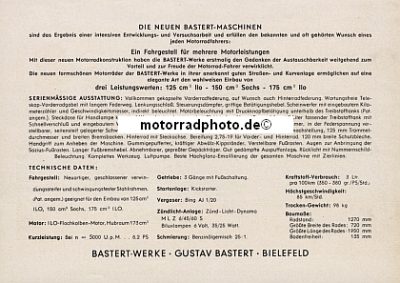 Preview: Bastert Motorrad Prospektblatt 2 Seiten 1957  bas-p57
