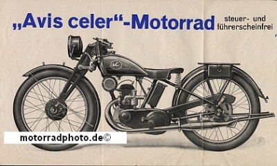 Preview: Avis Celer Motorrad Prospekt 4 Seiten 1931  avc-p31