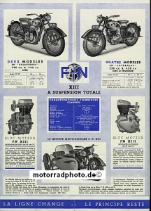 Preview: FN Herstal Motorrad Falt-Prospekt 8 Seiten 1949  fn-p49