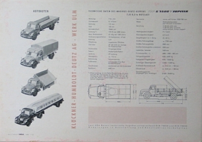 Preview: Magirus LKW Prospekt 4 Seiten 1956  magi-p565