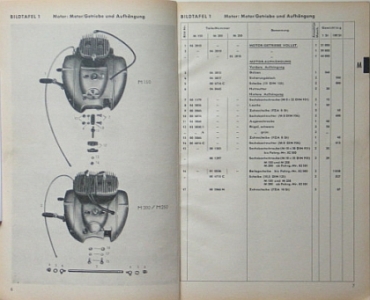 Preview: Adler Motorrad Ersatzteilliste M 150/200/250  72 Seiten 1952  ad-etl52