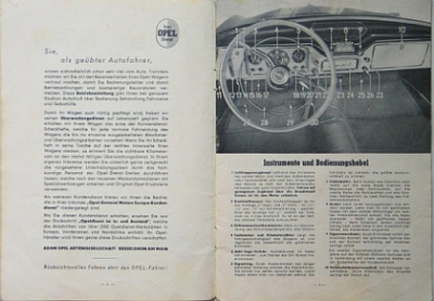 Preview: Opel Automobil Bedienungsanleitung Kapitän 32 Seiten 1956  op-ba56