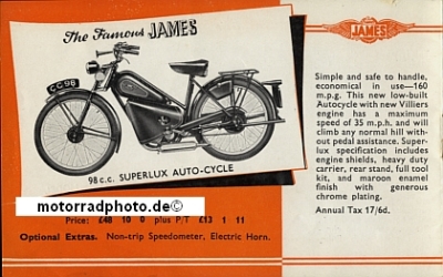 Preview: James Motorrad Prospekt 12 Seiten 1950    jam-p50