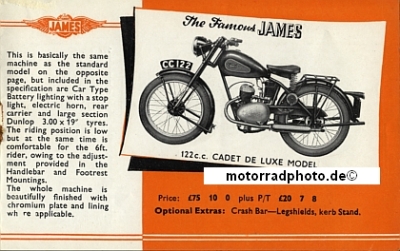Preview: James Motorrad Prospekt 12 Seiten 1950    jam-p50