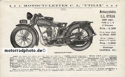 Preview: Utilia Motorrad Prospekt 6 Seiten 1929  uti-p29