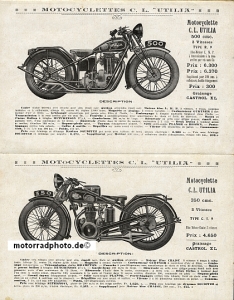 Preview: Utilia Motorrad Prospekt 6 Seiten 1929  uti-p29