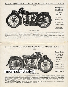 Preview: Utilia Motorrad Prospekt 6 Seiten 1929  uti-p29