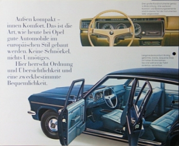 Opel Automobil Prospekt Kapitän B 6 Seiten 1969  op-op69