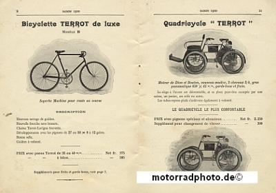 Preview: Terrot Tricycle Qudricycle Bicycle Voiturette Hauptkatalog 32 Seiten 1900  ter-p00