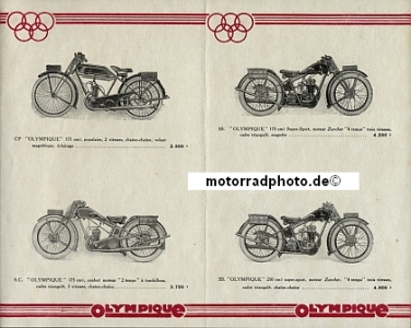 Preview: Olympique Motorrad + Fahrrad Prospekt  8 Seiten 1929   oly-p29