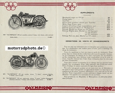 Preview: Olympique Motorrad + Fahrrad Prospekt  8 Seiten 1929   oly-p29