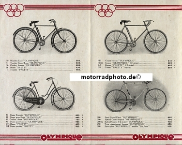 Preview: Olympique Motorrad + Fahrrad Prospekt  8 Seiten 1929   oly-p29