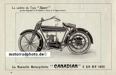 Preview: Canadian Motorrad + Automobil Prospekt  20 Seiten 1923  can-p23