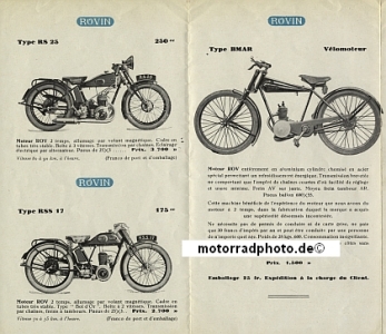 Preview: Rovin Motorrad Prospekt 10 Seiten 1931  rovi-p31