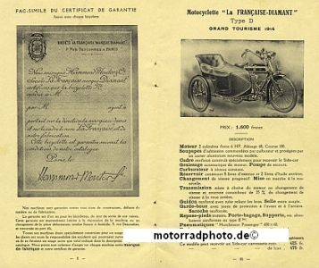 Preview: La Francaise Diamant Motorrad Prospekt 40 Seiten 1914  lfd-p14