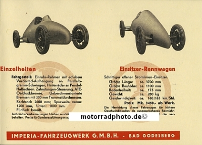 Preview: Imperia Leichtsportwagen Prospekt 4 Seiten  1935   imp-a-p35