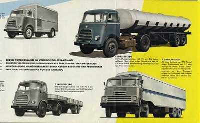 DAF LKW Prospekt  6 Seiten 1961   daf-p61