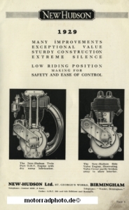 Preview: New Hudson Motorrad Prospekt  16 Seiten 1929   nh-p29