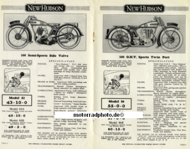 Preview: New Hudson Motorrad Prospekt  16 Seiten 1929   nh-p29