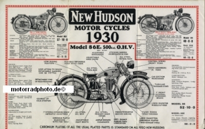 Preview: New Hudson Motorrad Prospekt  12 Seiten 1930   nh-p30