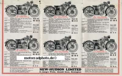 Preview: New Hudson Motorrad Prospekt  12 Seiten 1930   nh-p30