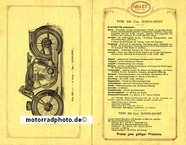 Preview: Gillet Herstal Motorrad Prospekt  8 Seiten 1927   gih-p27 Preview: Gillet Herstal Motorrad Prospekt  8 Seiten 1927   gih-p27