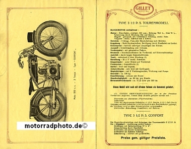 Gillet Herstal Motorrad Prospekt  8 Seiten 1927   gih-p27