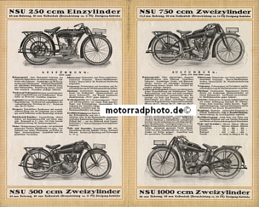 NSU Motorrad Prospekt 4 Seiten 1926  nsu-p26