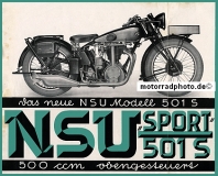 NSU Motorcycle Poster Motiv 501 S 1934   nsu-po06