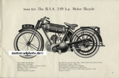 Preview: BSA Motorrad Prospekt 40 Seiten 1925   bsa-p25