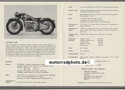 Preview: Condor Motorrad Prospekt 4 Seiten 1950  con-p50