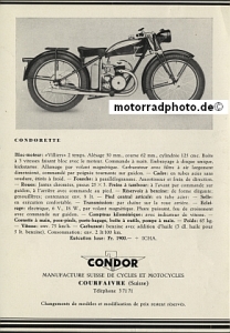 Preview: Condor Motorrad Prospekt 4 Seiten 1950  con-p50