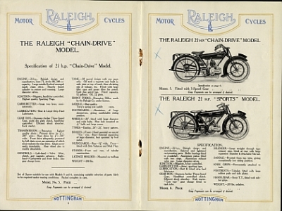 Preview: Raleigh Motorrad Prospekt 16 Seiten 1923  ral-p23