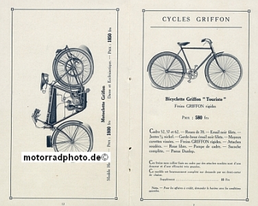 Preview: Griffon Motorrad + Fahrrad Prospekt 20 Seiten 1926  gri-p26