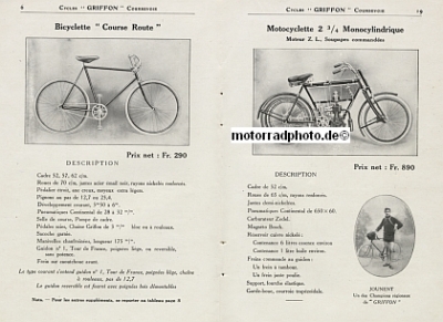 Preview: Griffon Motorrad + Fahrrad Prospekt 28 Seiten 1913 gri-p13