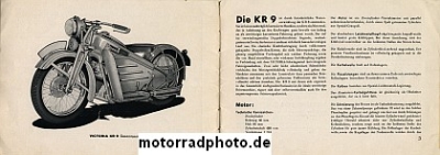 Preview: Victoria Motorrad Betriebsanleitung KR 9 28 Seiten 1936  vic-bal-kr9